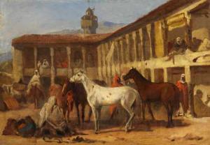 Theodor Horschelt Zugeschrieben - Rastende Orientalen Spain oil painting art